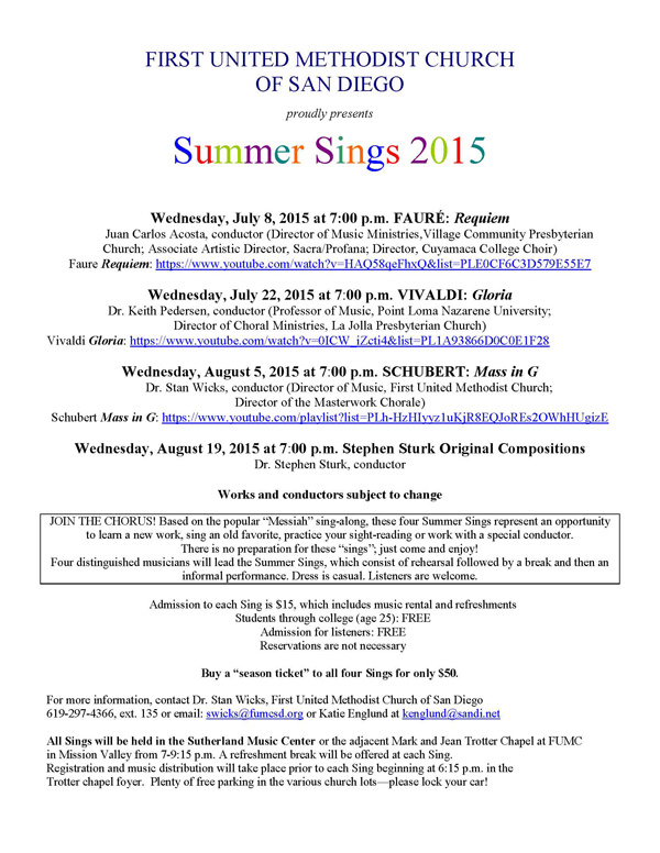 Stephen Sturk Summer Sings 2015